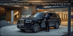 Luxury airport transfer Dubai chauffeur greeting VIP traveler