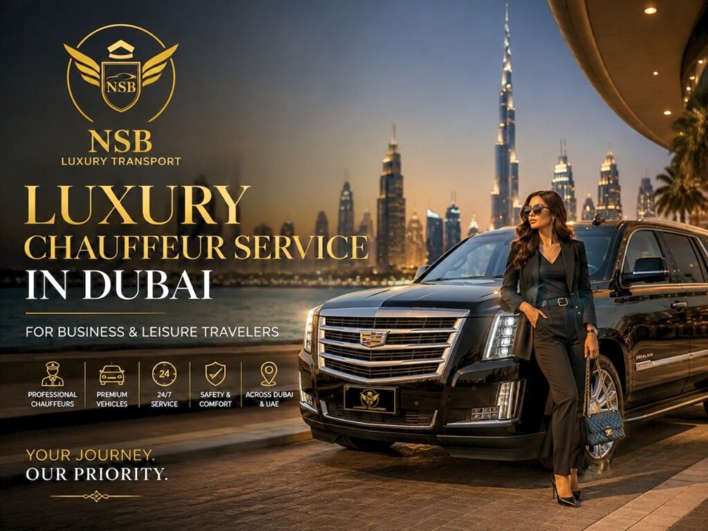 Luxury chauffeur service Dubai with Cadillac Escalade for business and leisure travelers