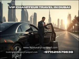 VIP chauffeur service Dubai airport pickup with professional luxury driver and executive vehicle