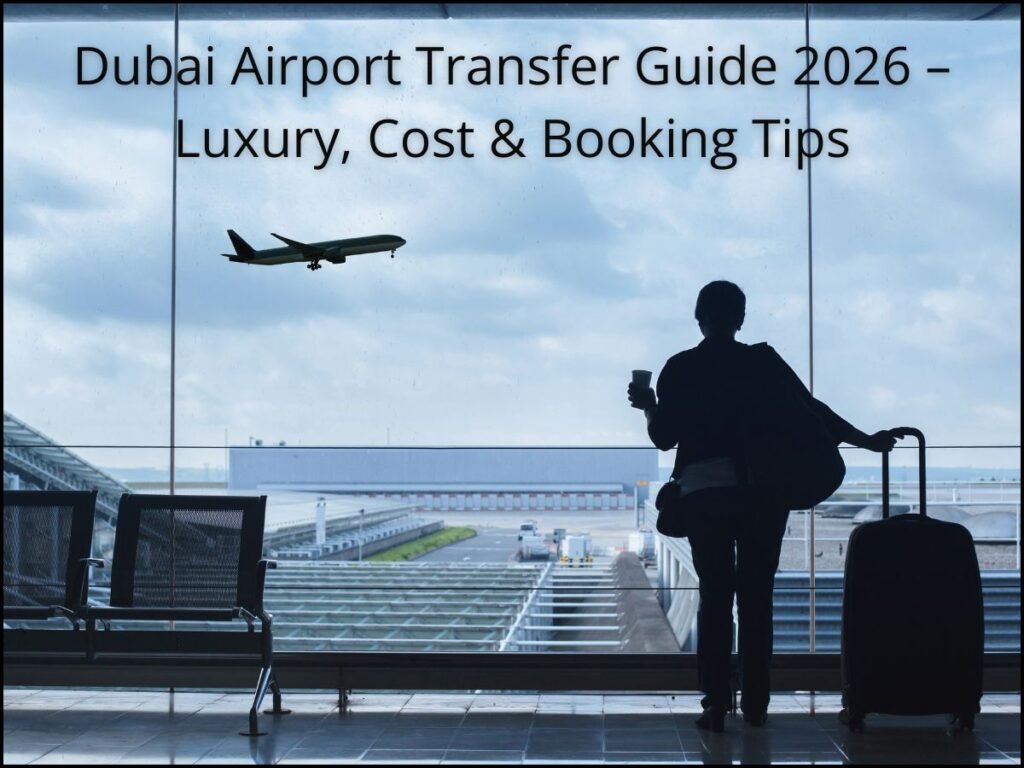 Dubai Airport Transfer Guide 2026 with luxury chauffeur vehicles at DXB Airport for private airport transfers in Dubai
