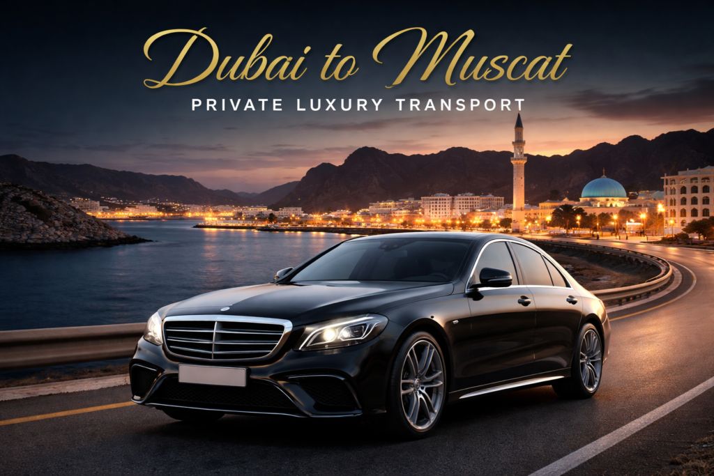 Dubai to Muscat luxury chauffeur service private car transfer UAE to Oman