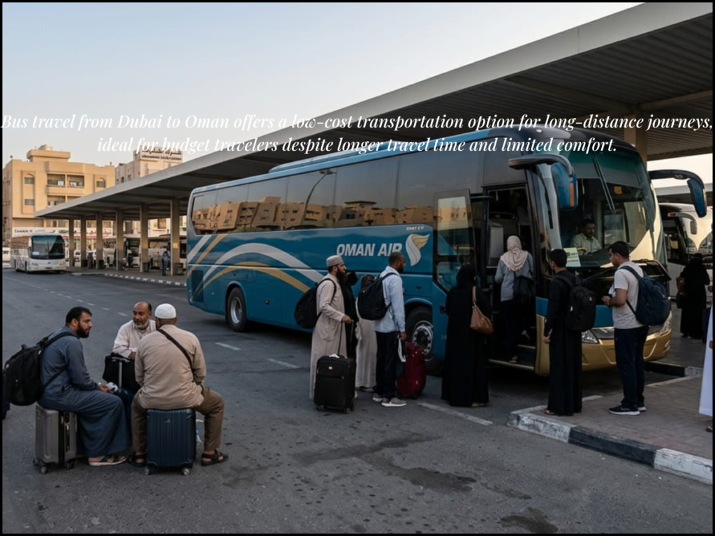 Dubai to Oman bus travel passengers long distance journey
