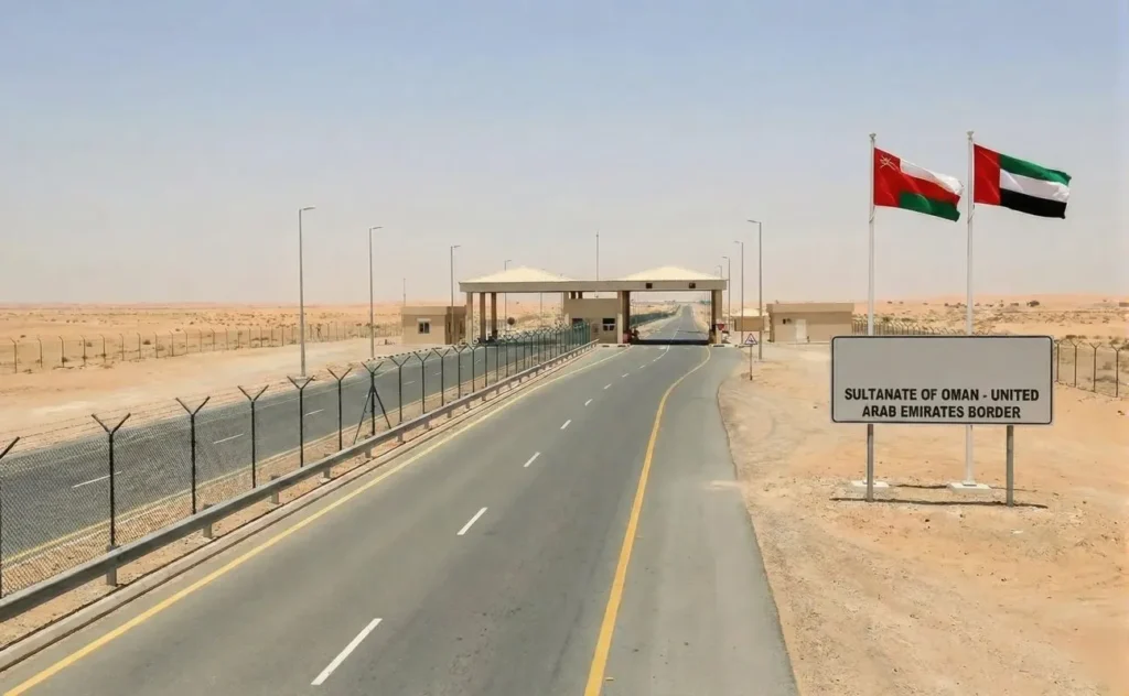 UAE Oman border immigration road crossing