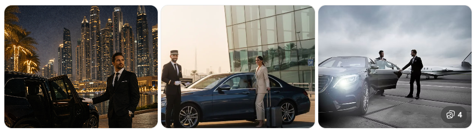 Dubai airport luxury transfer SUV city travel night