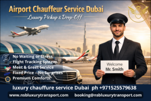 Airport Chauffeur Service Dubai luxury pickup with professional driver and premium car at Dubai airport