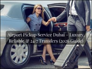 Airport pickup service Dubai luxury chauffeur waiting at arrival terminal DXB