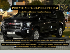 GMC Yukon airport transfer Dubai luxury SUV chauffeur service
