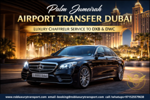 palm jumeirah airport transfer dubai luxury chauffeur car at atlantis hotel