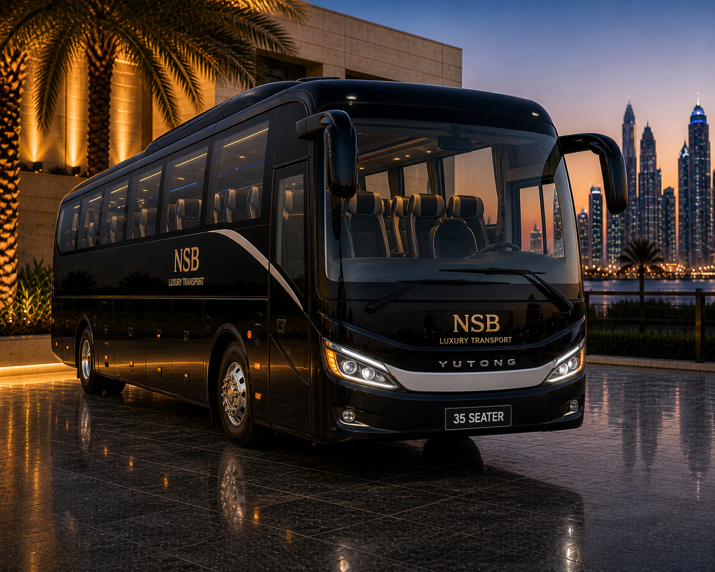 35 seater bus rental Dubai with driver for group transport