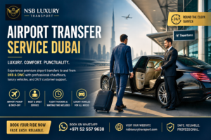 airport transfer service dubai luxury chauffeur pickup dxb airport black car nsb luxury transport