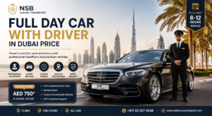 Full day car with driver in Dubai price luxury chauffeur service with premium SUV in Dubai city