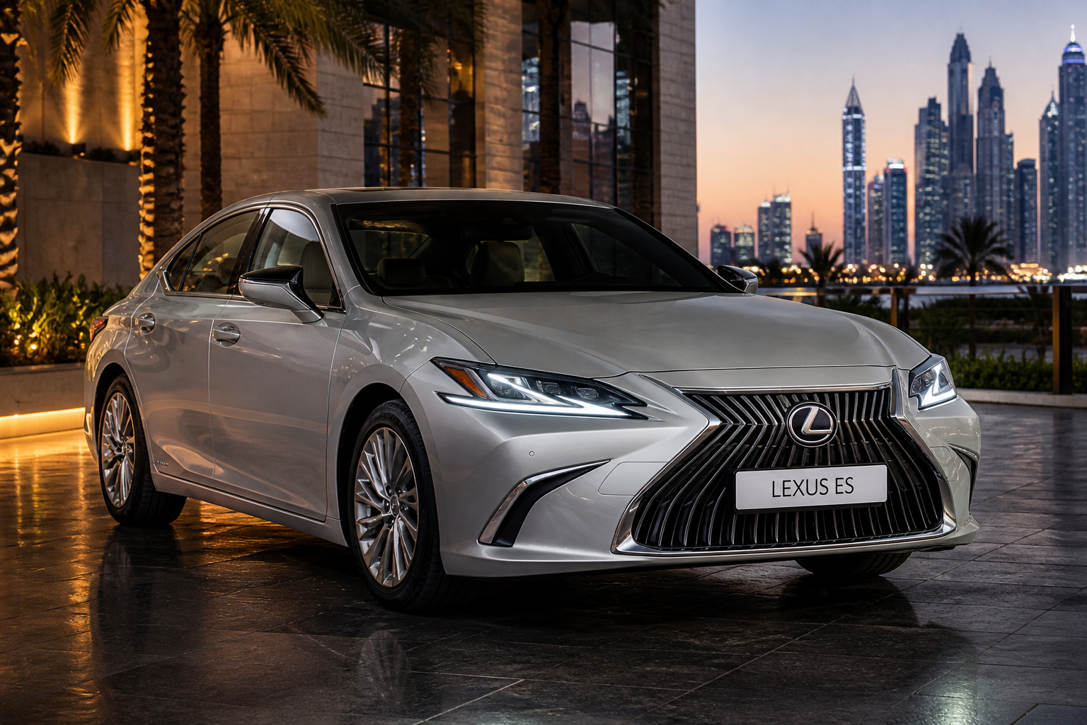 Lexus ES chauffeur service in Dubai luxury sedan with driver
