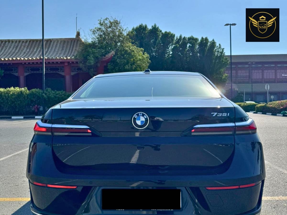 BMW 740i luxury chauffeur car in Dubai by NSB Luxury Transport for airport transfer, business travel, and private driver service