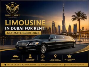 Luxury limousine in Dubai for rent with NSB Luxury Transport chauffeur service