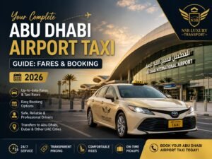 Abu Dhabi airport taxi service with luxury transfer car at Abu Dhabi International Airport