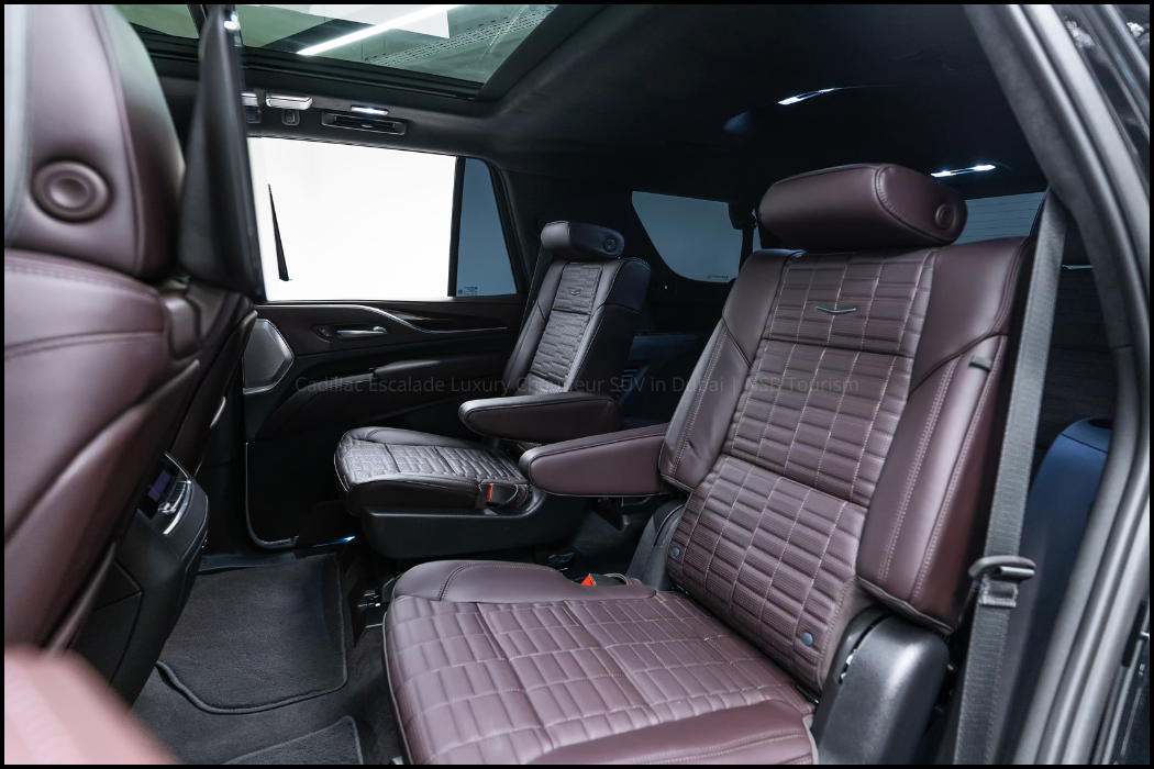 Cadillac Escalade luxury chauffeur service in Dubai by NSB Luxury Transport for airport transfer and private driver service