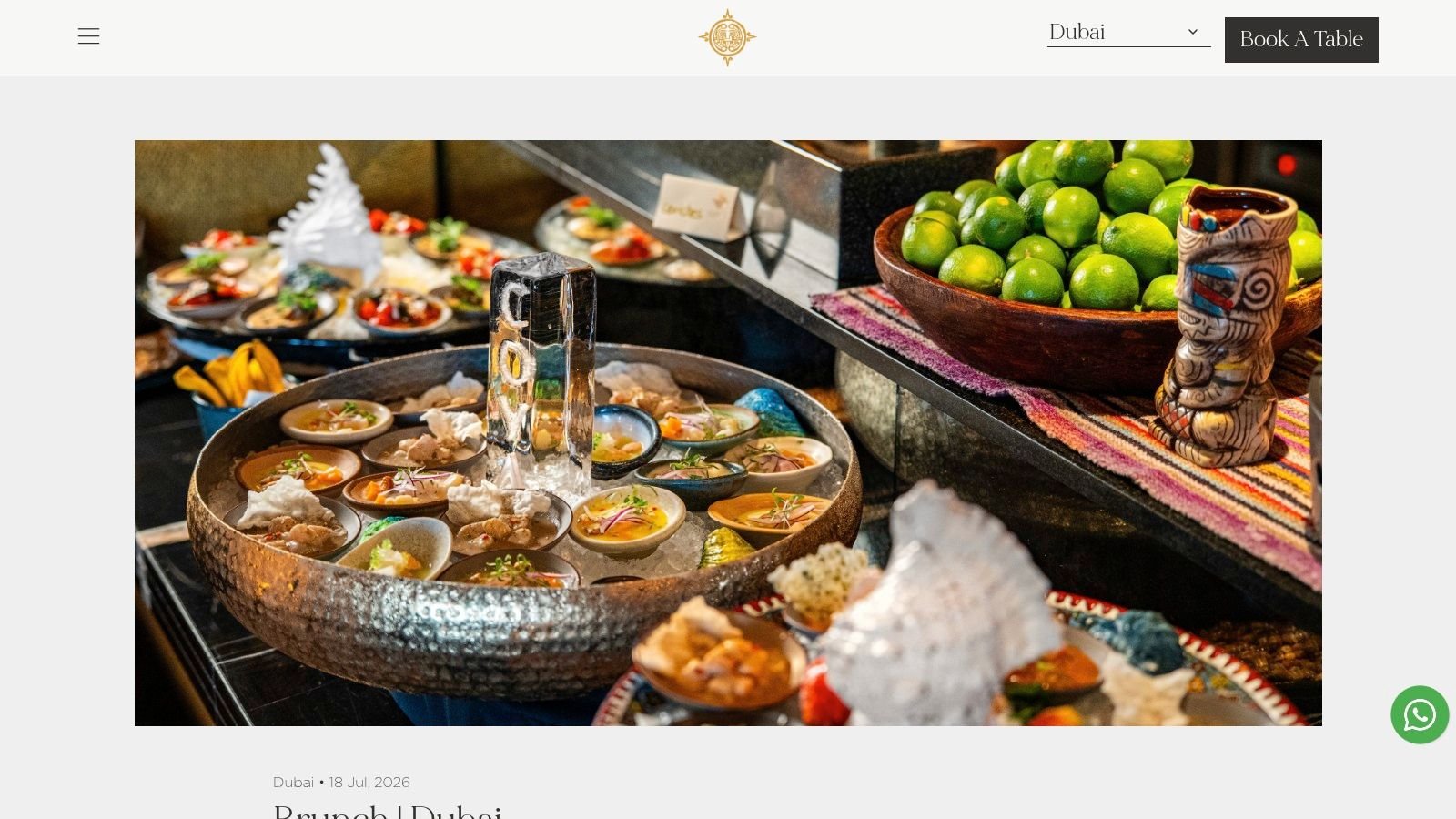 COYA Dubai – Saturday Brunch (Four Seasons Jumeirah, Restaurant Village)