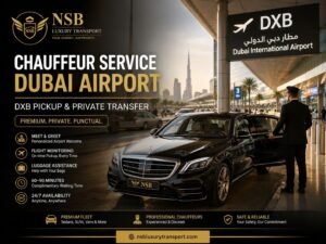 Chauffeur service Dubai airport with private DXB pickup and luxury Mercedes transfer