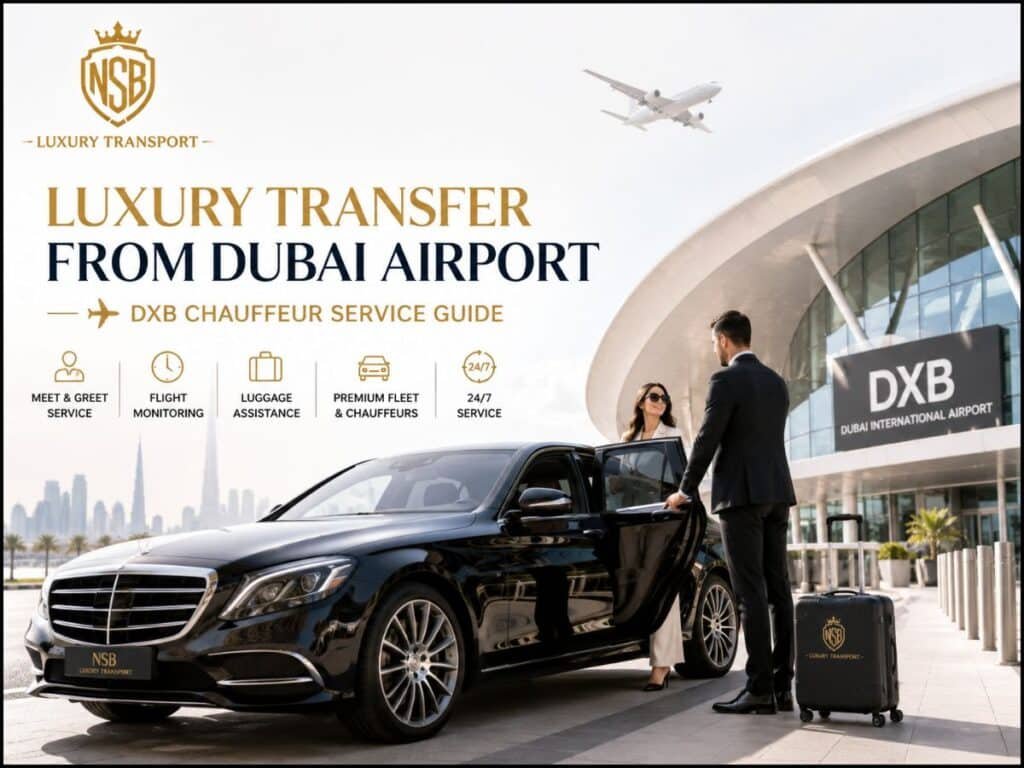 Luxury transfer from Dubai Airport with private DXB chauffeur service