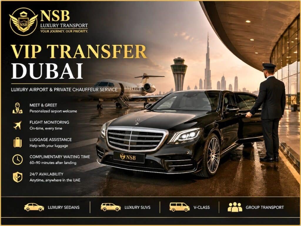 VIP transfer Dubai with luxury airport pickup and private chauffeur service