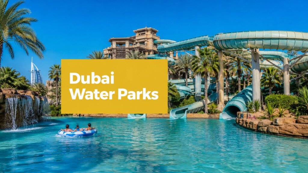 Best water parks in Dubai featuring thrilling water slides, wave pools, family attractions, and Aquaventure Waterpark in Dubai – 2026 travel guide