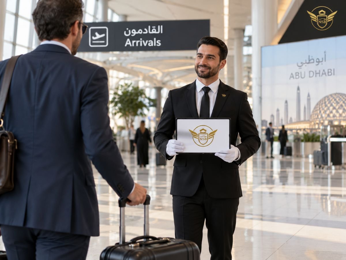 Abu Dhabi airport chauffeur service at Zayed International Airport with meet and greet