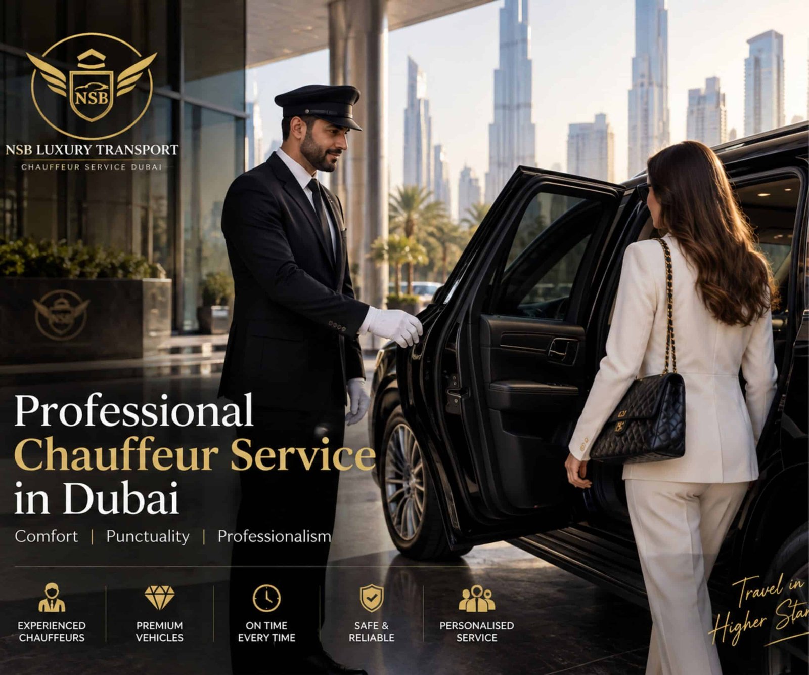 Professional chauffeur service in Dubai by NSB Luxury Transport