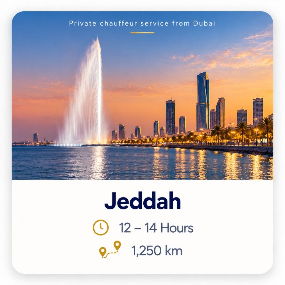 Dubai to Jeddah private chauffeur service